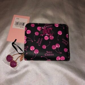 Juicy Couture Black Multi Liquorice Cherry On Top Small ZA Bifold Wallet NWT
